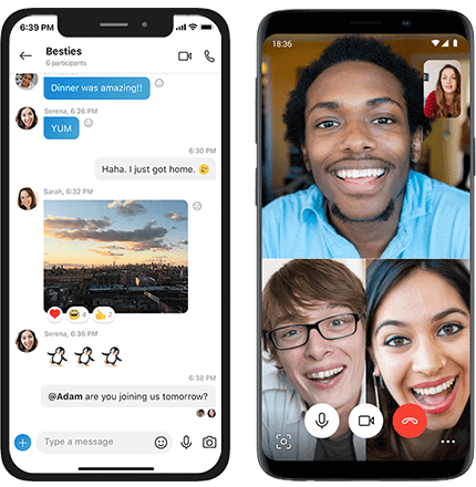Skype on mobile device